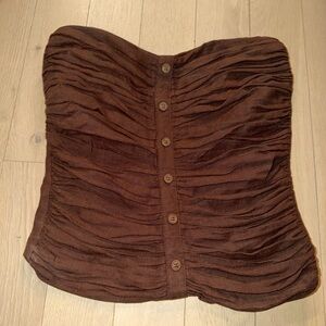 Zara Ruched Strapless Top Size Small